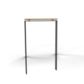 Flat steel bracket | with wooden support | for casting in concrete